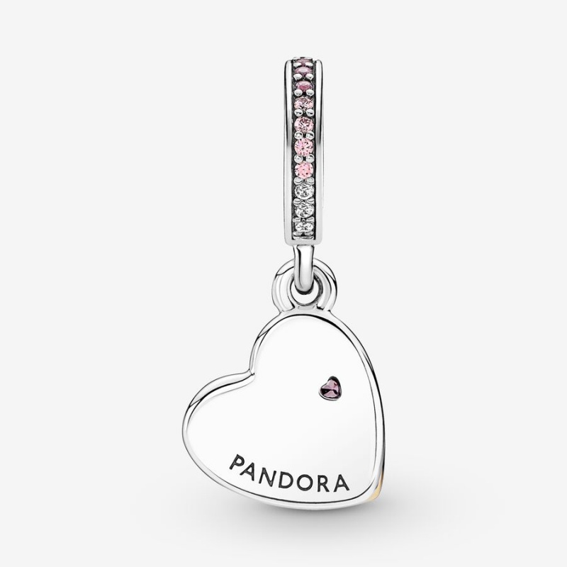 Pandora Entwined Infinite Hearts Double Dangle Charm Two-tone | 42576-ALEK