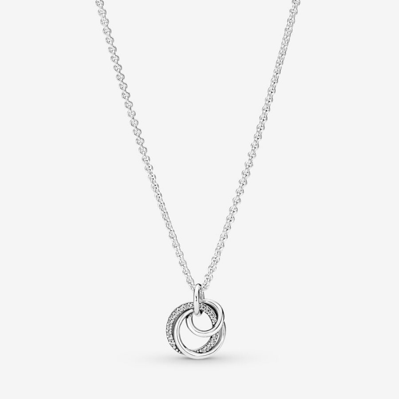 Pandora Family Always Encircled Pendant Necklace Sterling Silver | 36587-XYMJ