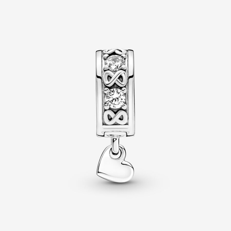 Pandora Family Always Pavé Clip Charm Sterling Silver | 28619-KDVB