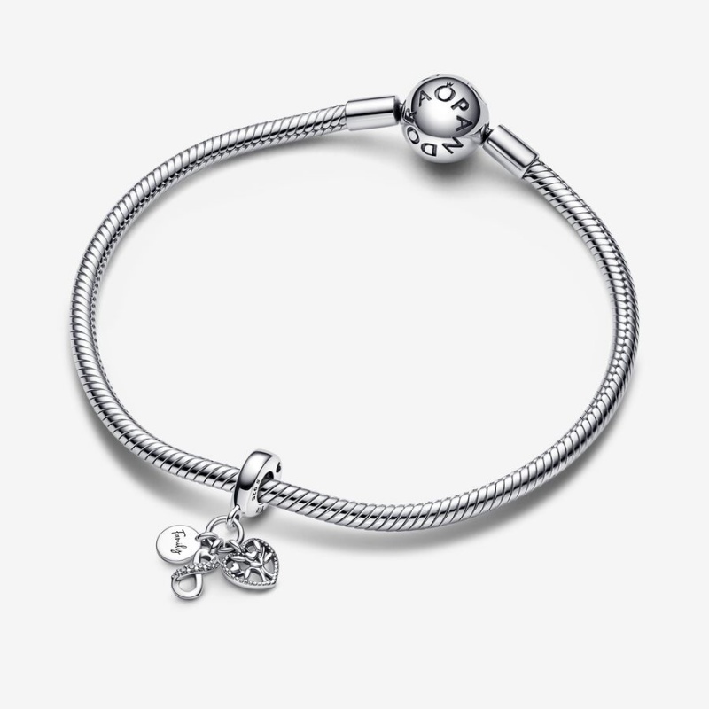 Pandora Family Infinity Triple Dangle Charm Sterling Silver | 92318-TIWV