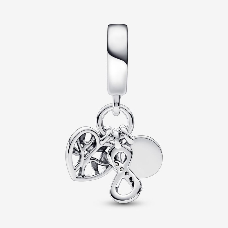 Pandora Family Infinity Triple Dangle Charm Sterling Silver | 92318-TIWV