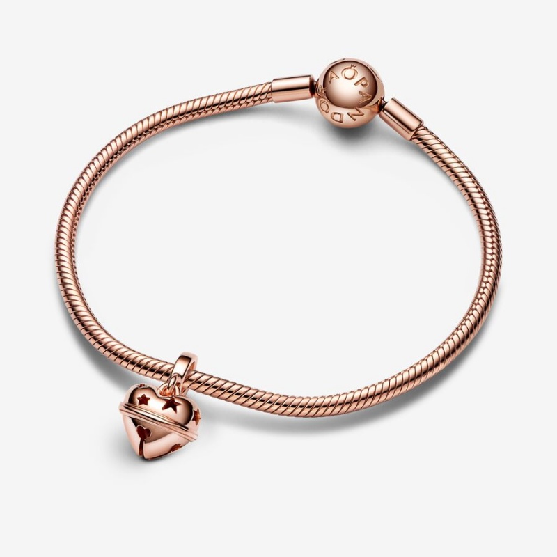 Pandora Festive Bell Dangle Charm Rose Gold Plated | 25604-VFHN