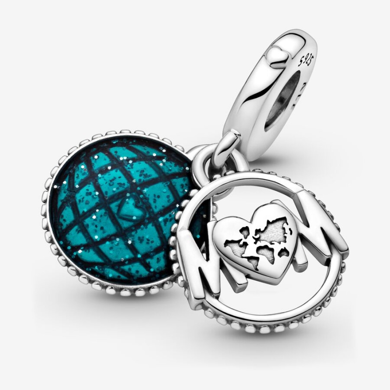 Pandora Glitter Globe Mom Dangle Charm - FINAL SALE Sterling Silver | 69485-ECSB