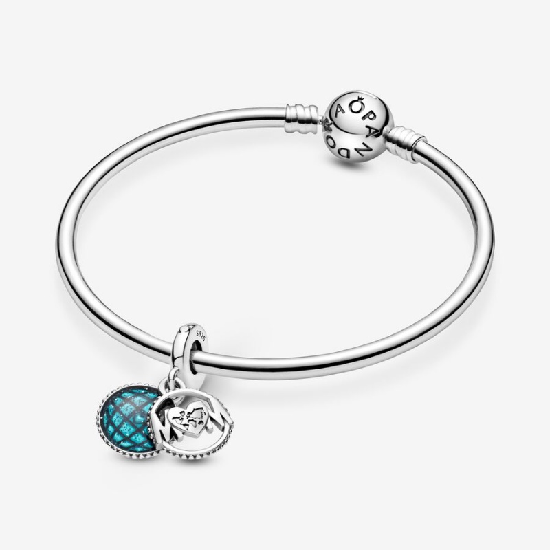 Pandora Glitter Globe Mom Dangle Charm - FINAL SALE Sterling Silver | 69485-ECSB