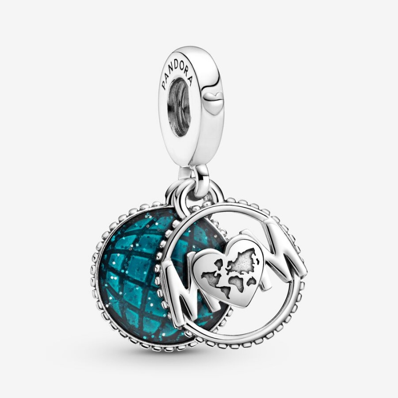 Pandora Glitter Globe Mom Dangle Charm - FINAL SALE Sterling Silver | 69485-ECSB