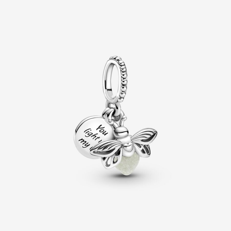 Pandora Glow-in-the-dark Firefly Dangle Charm Sterling Silver | 61358-ROKN