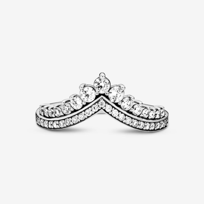 Pandora Green Heart Princess Wishbone Stacking Ring Set | 36850-RONZ