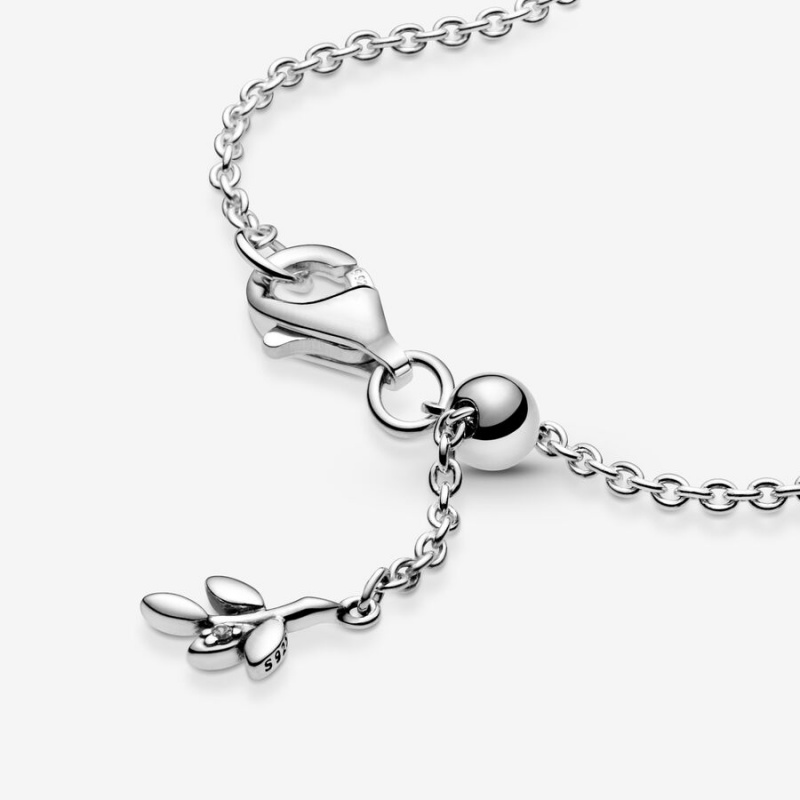 Pandora Heart Family Tree Chain Bracelet Sterling Silver | 07821-PNBQ