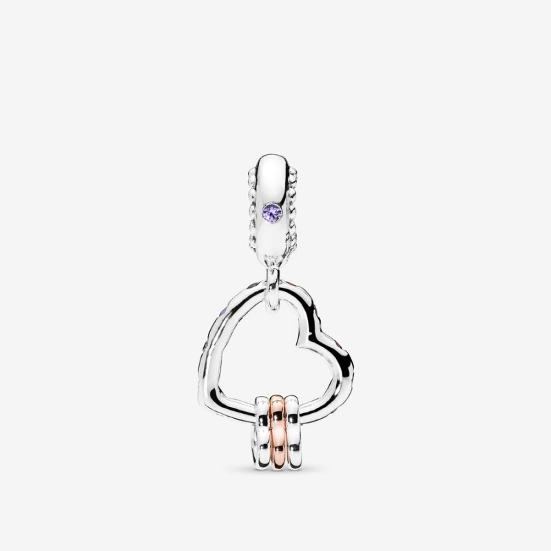 Pandora Heart Full of Hearts Dangle Charm Two-tone | 41702-NCZD