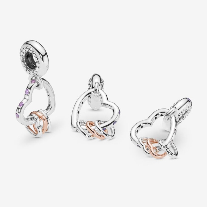 Pandora Heart Full of Hearts Dangle Charm Two-tone | 41702-NCZD