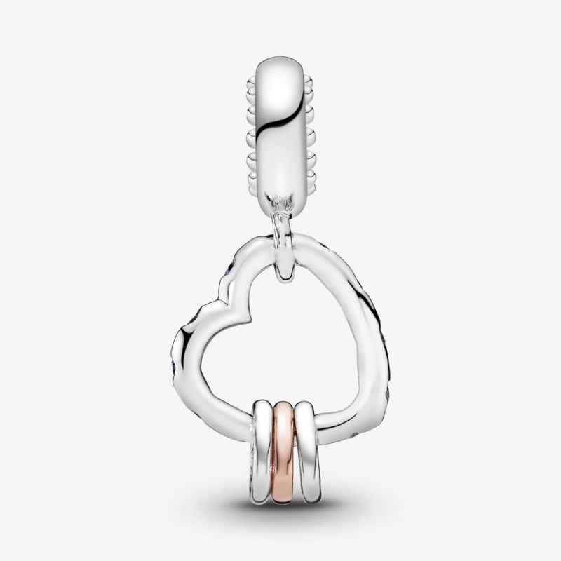 Pandora Heart Full of Hearts Dangle Charm Two-tone | 41702-NCZD