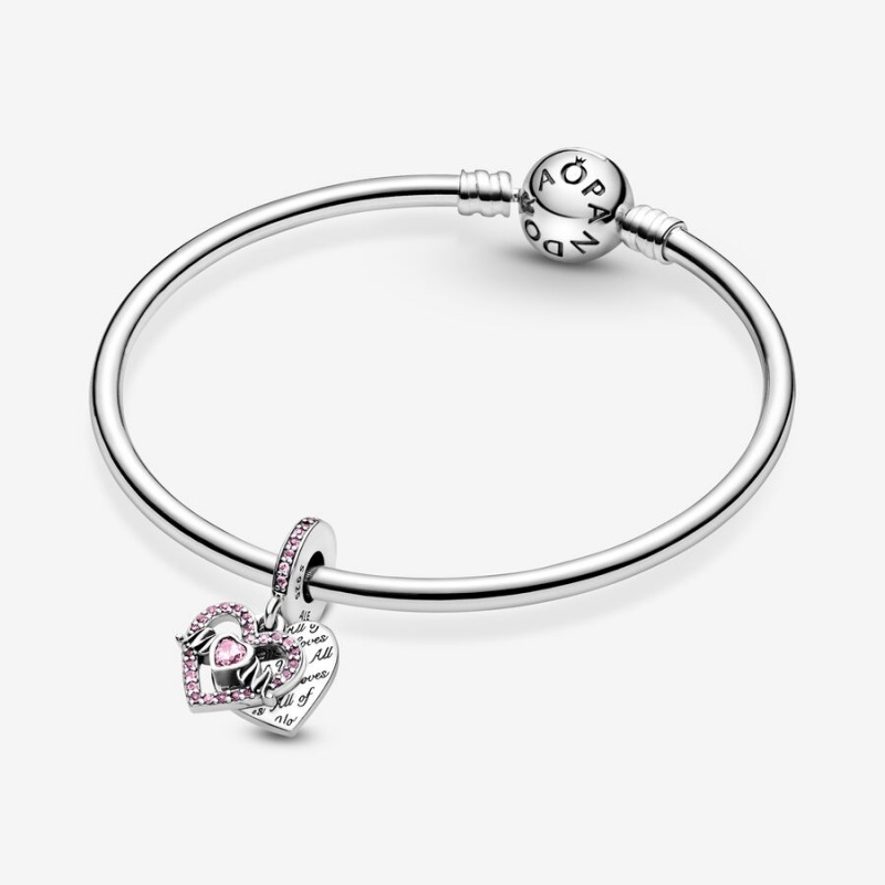 Pandora Heart & Mom Dangle Charm Sterling Silver | 72541-OEAU