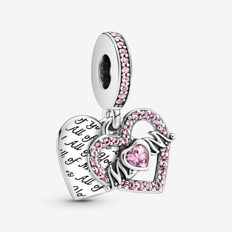 Pandora Heart & Mom Dangle Charm Sterling Silver | 72541-OEAU