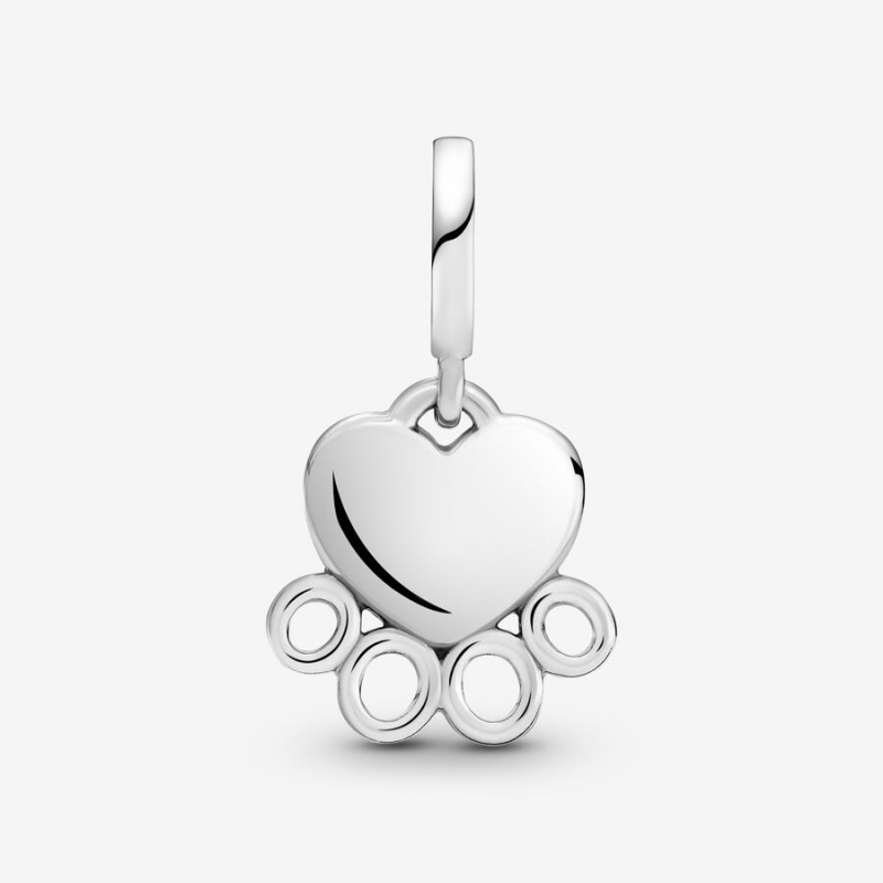 Pandora Hearts & Paw Print Dangle Charm Sterling Silver | 23671-BOKN