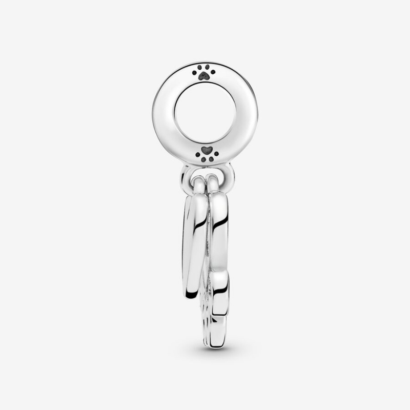 Pandora Hearts & Paw Print Dangle Charm Sterling Silver | 23671-BOKN