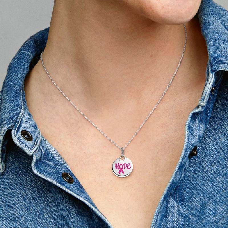 Pandora Hope Pink Ribbon Pendant | 34196-QJVE