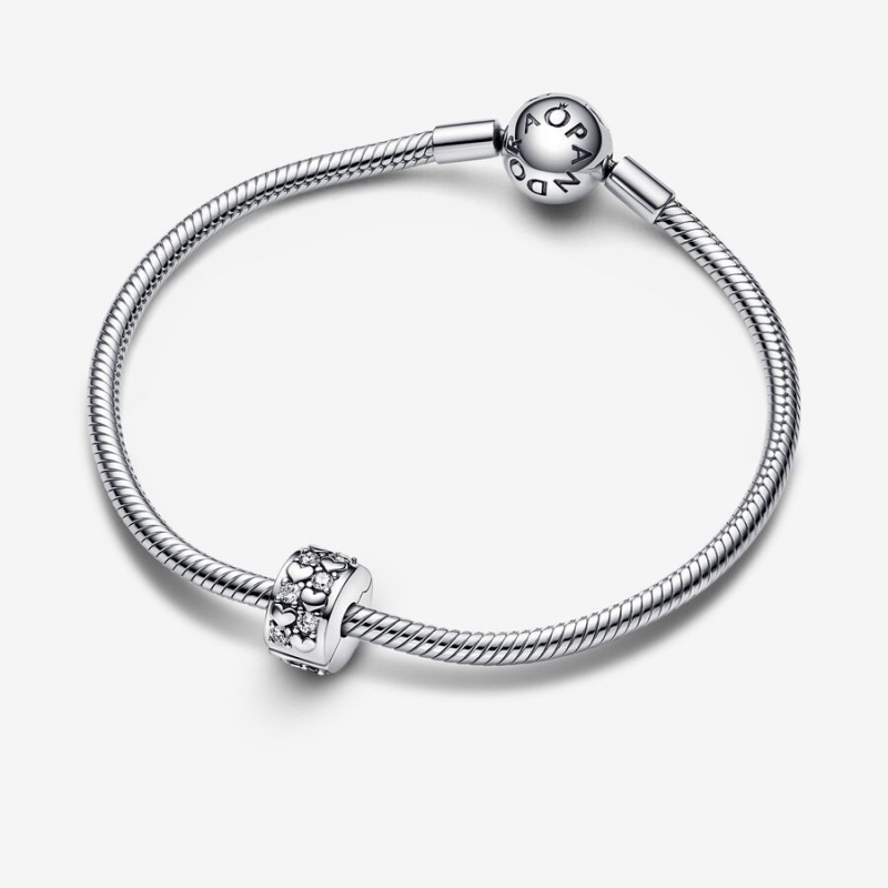 Pandora Infinite Hearts Sparkling Clip Charm Sterling Silver | 41396-YREV