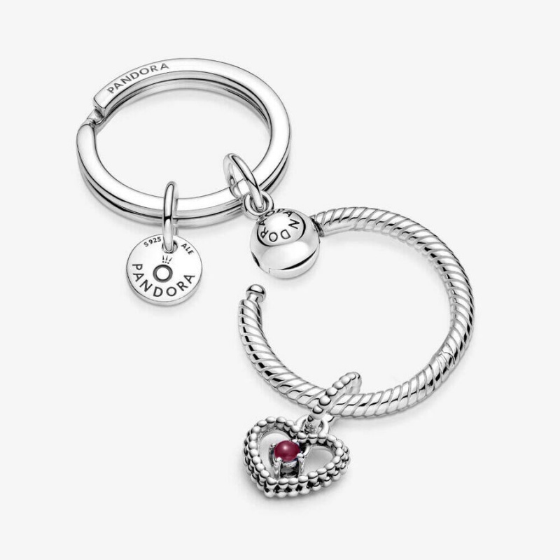 Pandora January Birthday Key Ring Charm Holder Set | 63174-XGFD