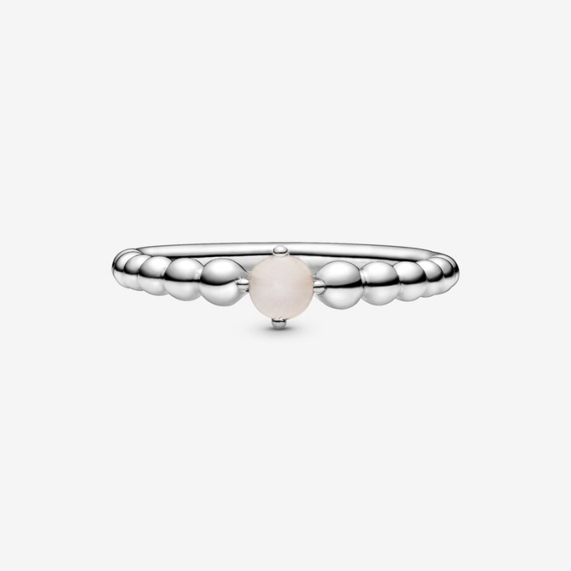 Pandora June Misty Rose Beaded Ring Sterling Silver | 84025-BEGI