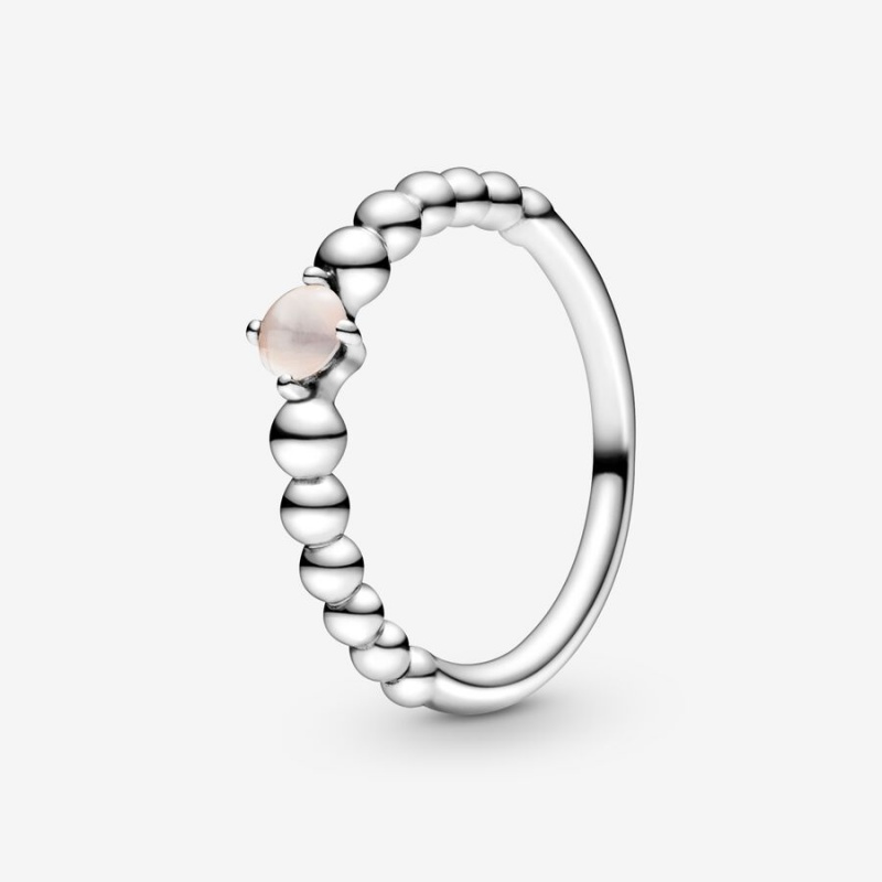 Pandora June Misty Rose Beaded Ring Sterling Silver | 84025-BEGI