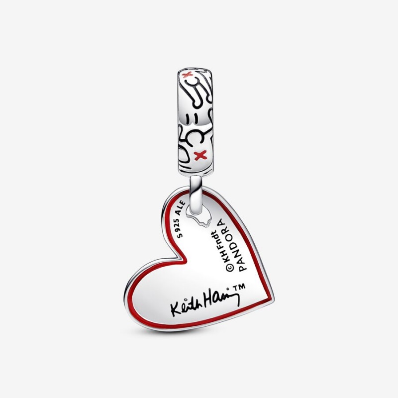 Pandora Keith Haring™ x Line Art People Heart Dangle Charm Sterling Silver | 17853-PIMR