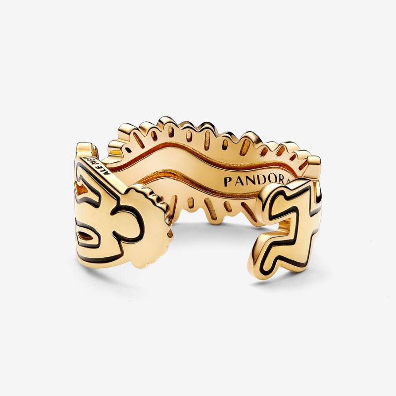 Pandora Keith Haring™ x Wavy Figure Open Ring Gold Plated | 05418-LWYA