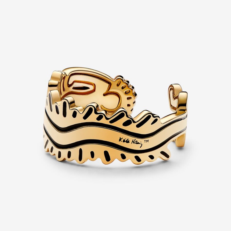 Pandora Keith Haring™ x Wavy Figure Open Ring Gold Plated | 05418-LWYA