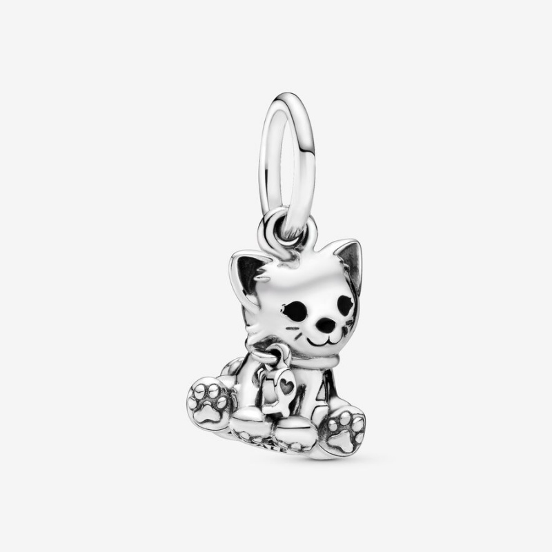 Pandora Kitty-Cat Dangle Charm Cat Charms | 37864-JYDI