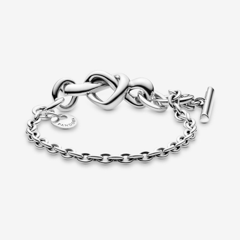 Pandora Knotted Heart T-Bar Bracelet Pandora Us | 81703-QXZM