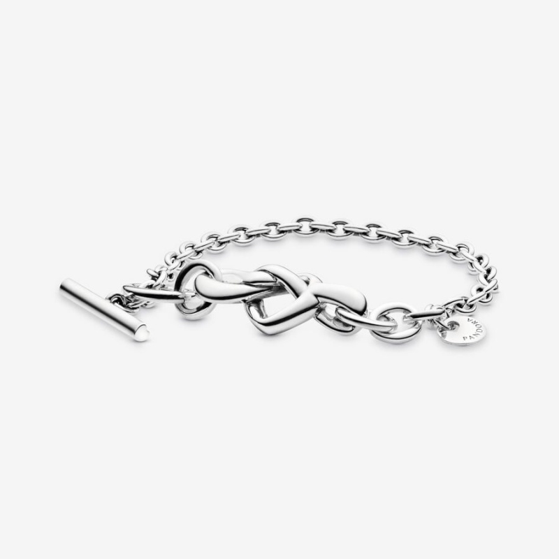 Pandora Knotted Heart T-Bar Bracelet Pandora Us | 81703-QXZM