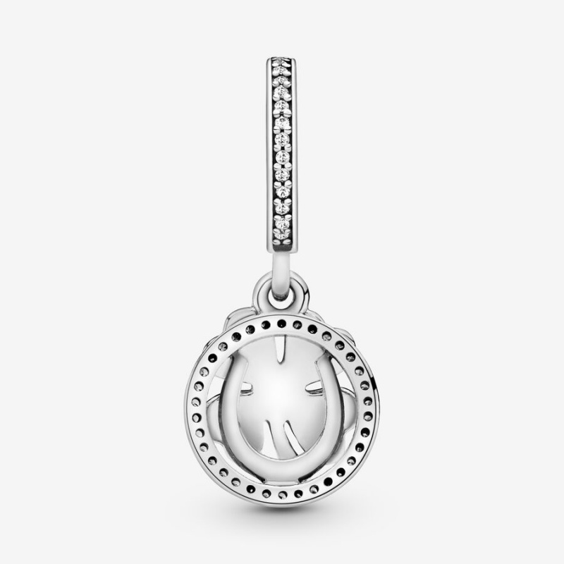 Pandora Lucky Four-Leaf Clover Dangle Charm Sterling Silver | 79028-JSGW