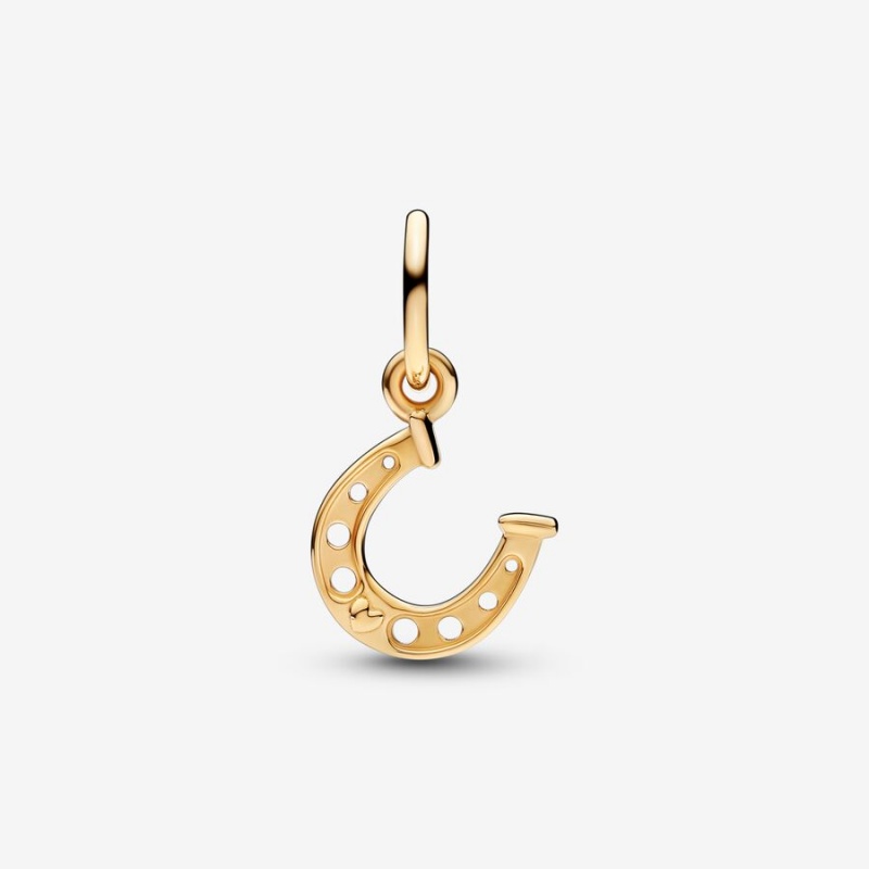 Pandora Lucky Horseshoe Dangle Charm Gold | 78346-JOBD