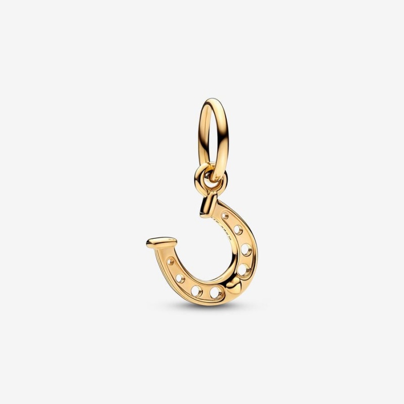 Pandora Lucky Horseshoe Dangle Charm Gold | 78346-JOBD