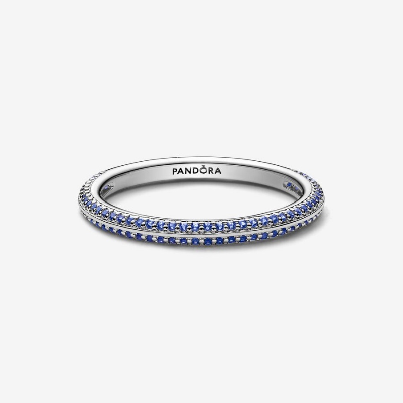 Pandora ME Blue Pavé Ring Sterling Silver | 35182-IFTA