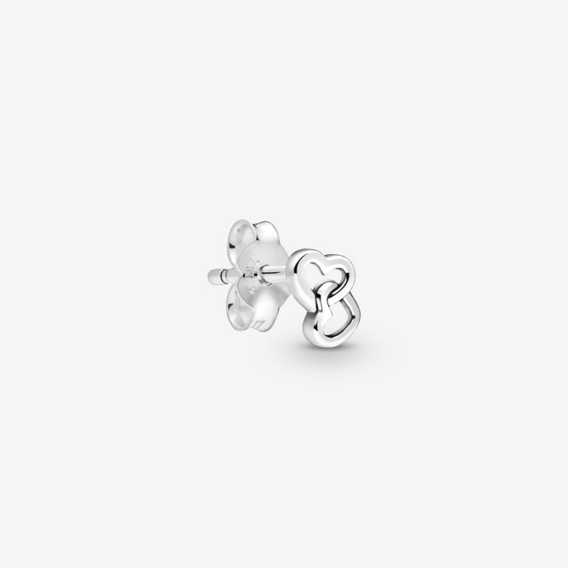 Pandora ME Chained Hearts Stud Earring Sterling Silver | 62590-MBXS