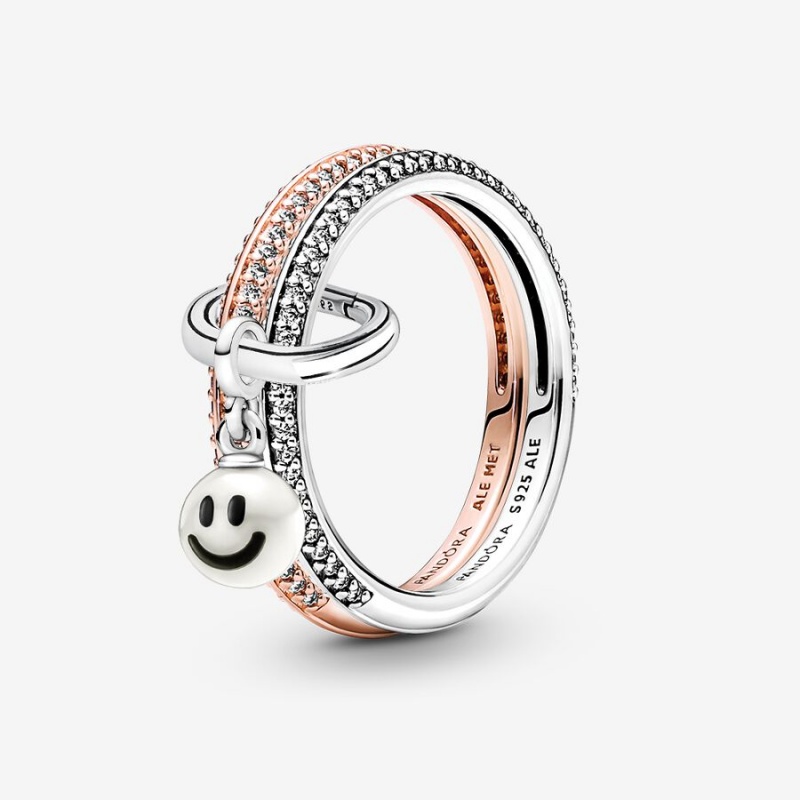 Pandora ME Happy Smiley Face Ring Set | 34709-NWTQ