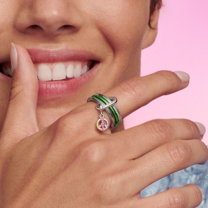 Pandora ME Laser Green Ring Sterling Silver | 84706-XODN