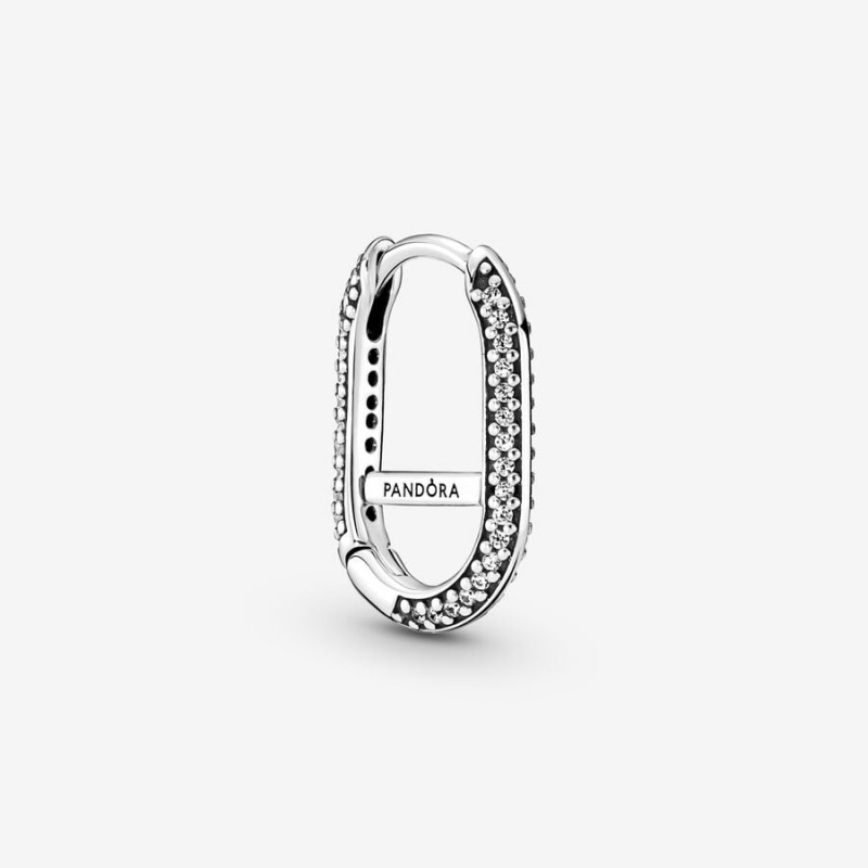 Pandora ME Pavé Single Link Earring Sterling Silver | 06897-WROQ