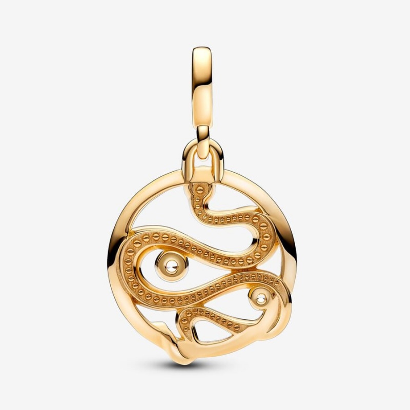 Pandora ME Pavé Snake Medallion Gold Plated | 02657-MDIL