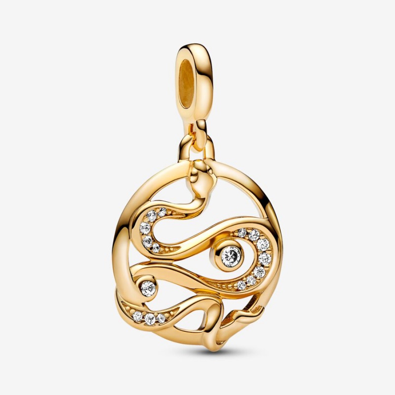 Pandora ME Pavé Snake Medallion Gold Plated | 02657-MDIL