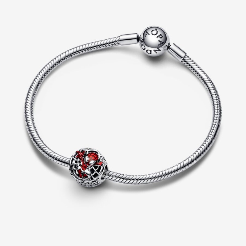 Pandora Marvel Spider-Man Soaring City Charm Sterling Silver | 02846-PAQW