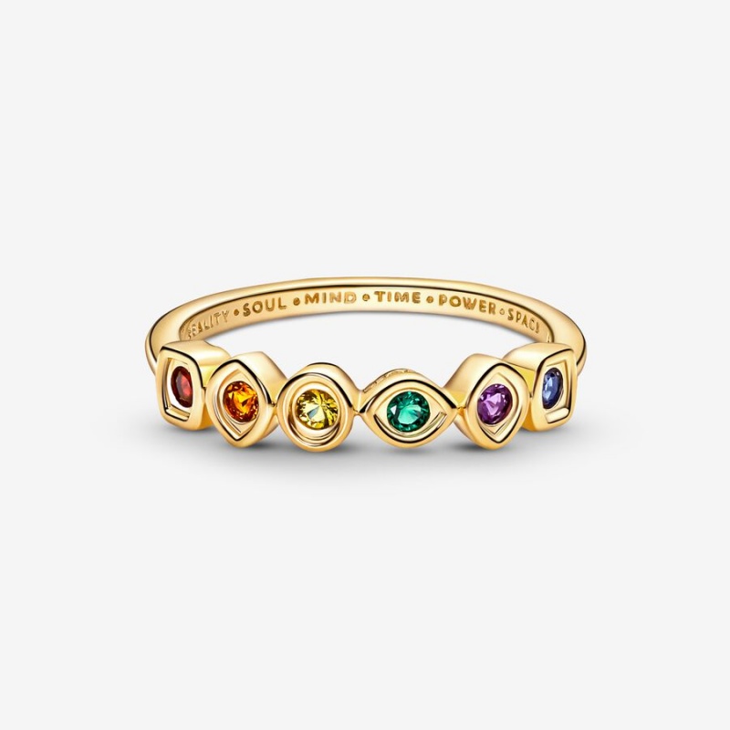 Pandora Marvel The Avengers Infinity Stones Ring Gold Plated | 24683-ZYAE