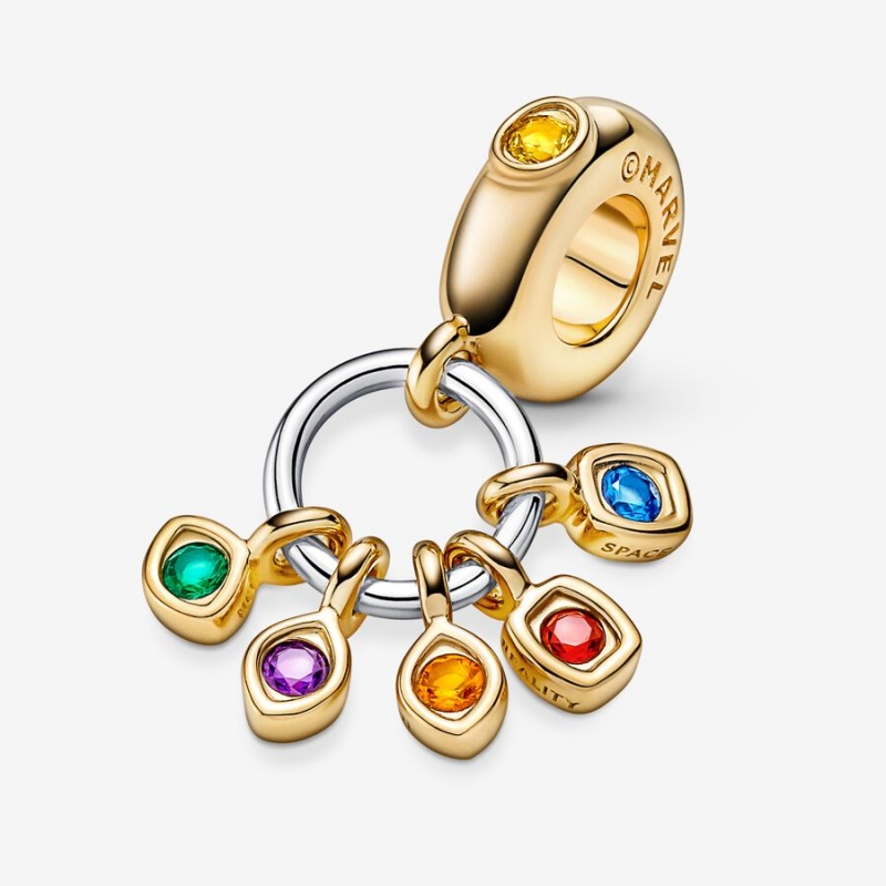 Pandora Marvel The Avengers Infinity Stones Dangle Charm Two-tone | 19672-MIXY