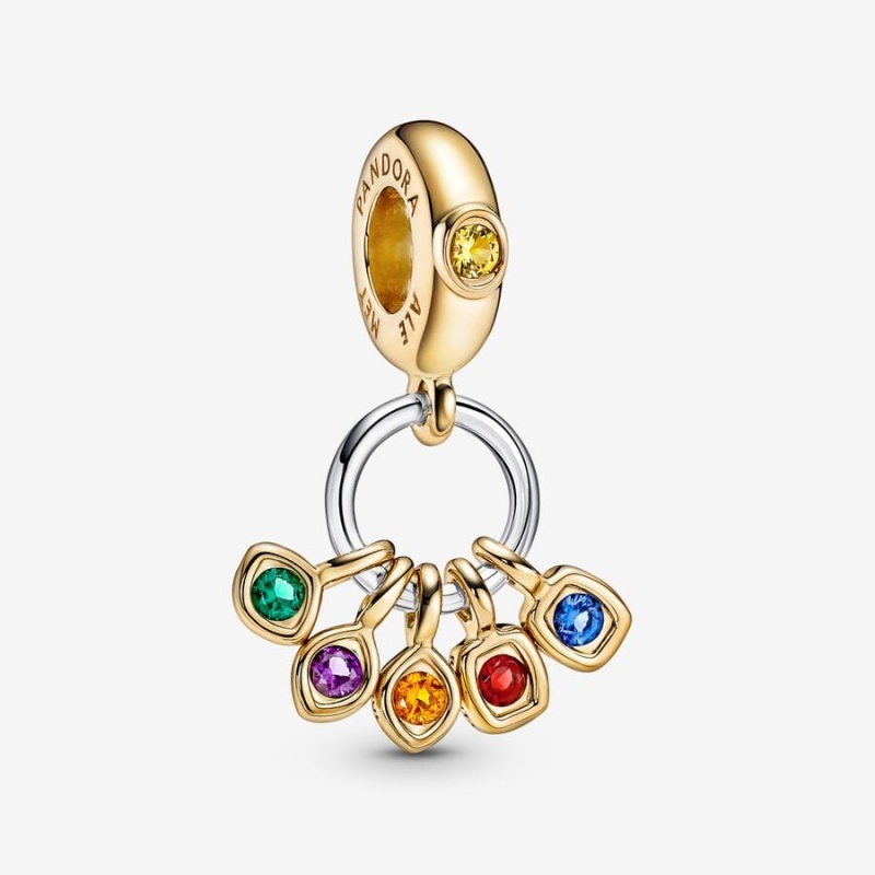 Pandora Marvel The Avengers Infinity Stones Dangle Charm Two-tone | 19672-MIXY