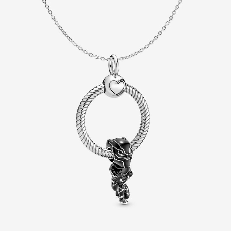 Pandora Marvel Wakanda Forever Black Panther Charm Necklace Set | 05719-CZUB