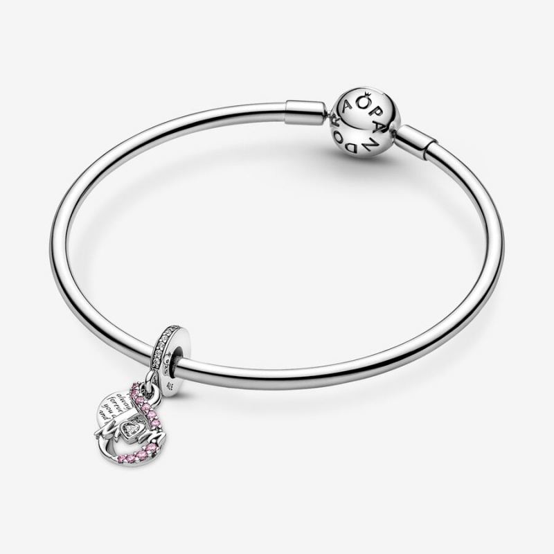 Pandora Mom Infinity Pavé Double Dangle Charm Sterling Silver | 41063-ULVI