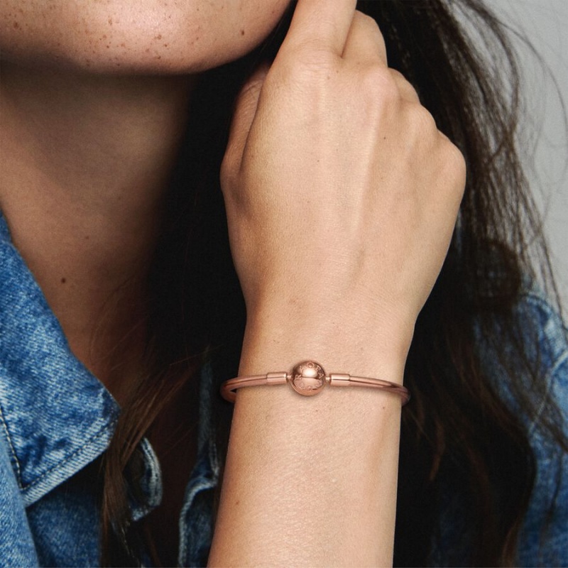 Pandora Moments Bangle Rose Gold Plated | 75160-BNAL