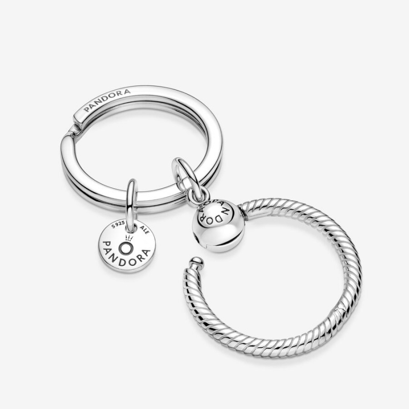 Pandora Moments Charm Key Ring Sterling Silver | 75190-HBTE