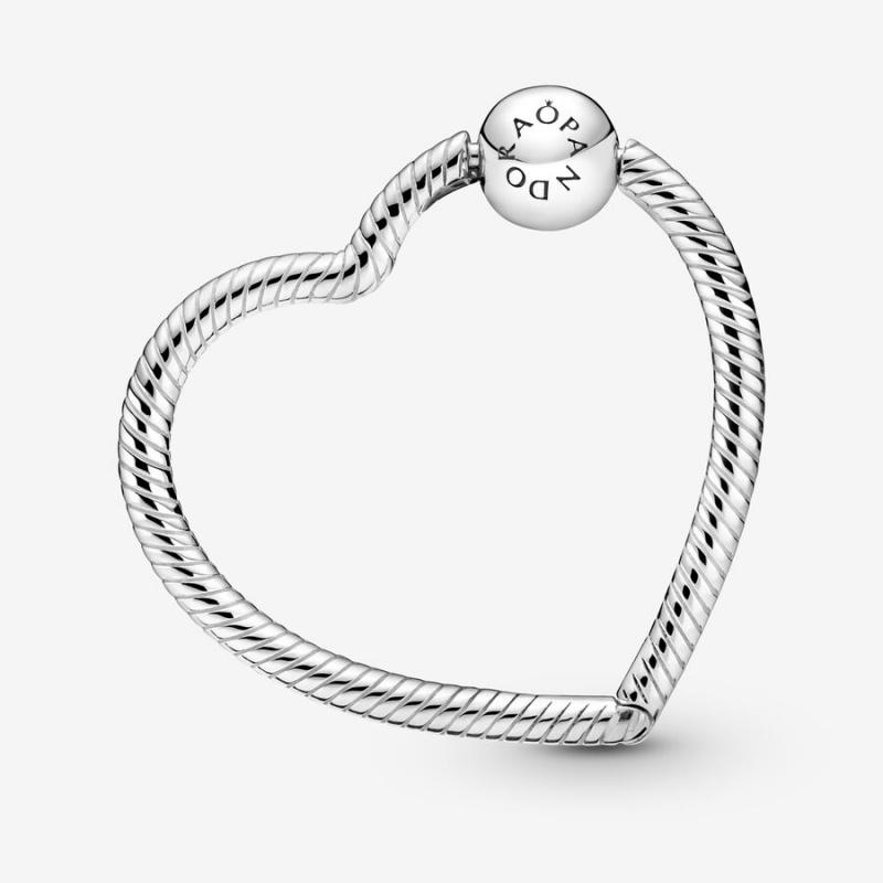 Pandora Moments Heart Charm Holder Sterling Silver | 82769-FPQD