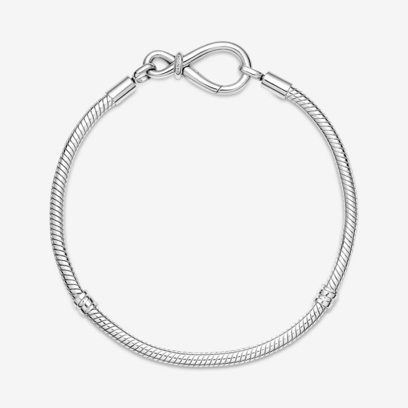 Pandora Moments Infinity Knot Snake Chain Bracelet Sterling Silver | 81729-BMIY